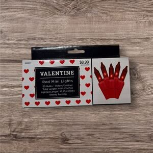 Red Mini String Lights 50 Bulbs Indoor Outdoor  Decor Red cord